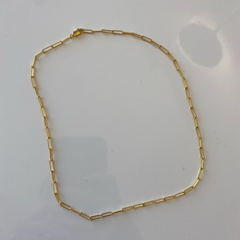 ADORNIA - 14K Gold Plated Sterling Silver Paper Clip Necklace